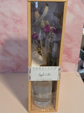 Sand + Fog Apple Cider Reed Diffuser with Purple Floral Accents